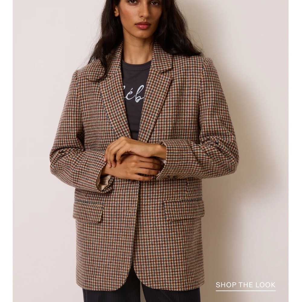 Rouje Paris Wool JACQUES Jacket Oversized Houndstooth Suit Jacket Size 38 US 6